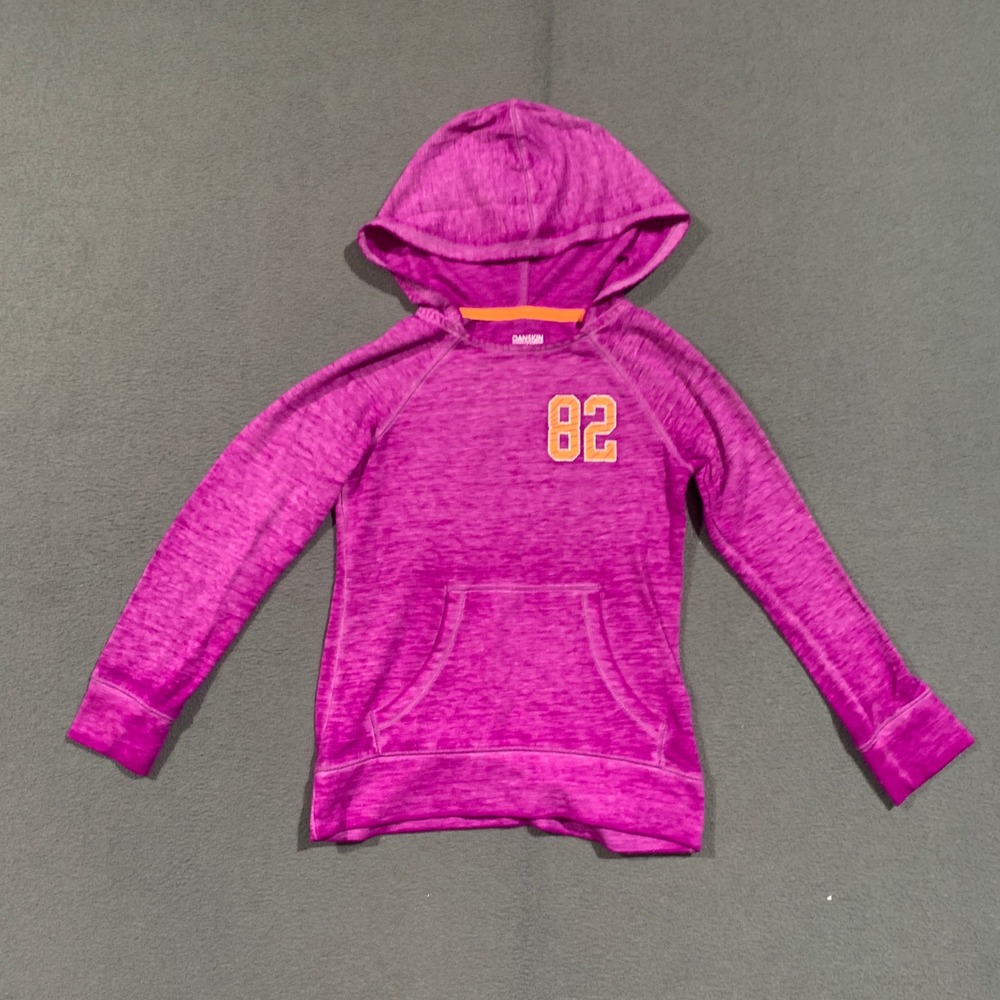 Danskin‎ Now Girls XS 4-5 Purple Space Dye Pullover Hoodie SPorty 82 Graphic